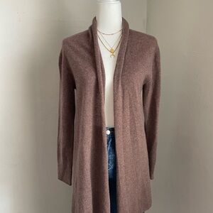 Cozy Lusso Open Front Cashmere Cardigan Brown